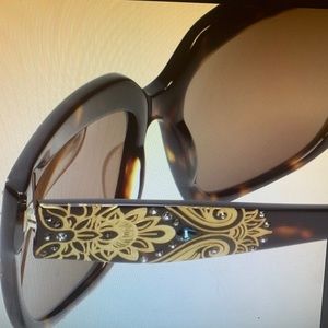 Judith Leiber Sunglasses Tortoise with Gold Accents